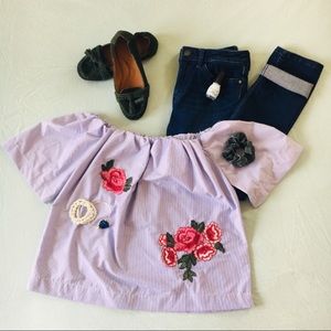 Off the Shoulder Striped Top